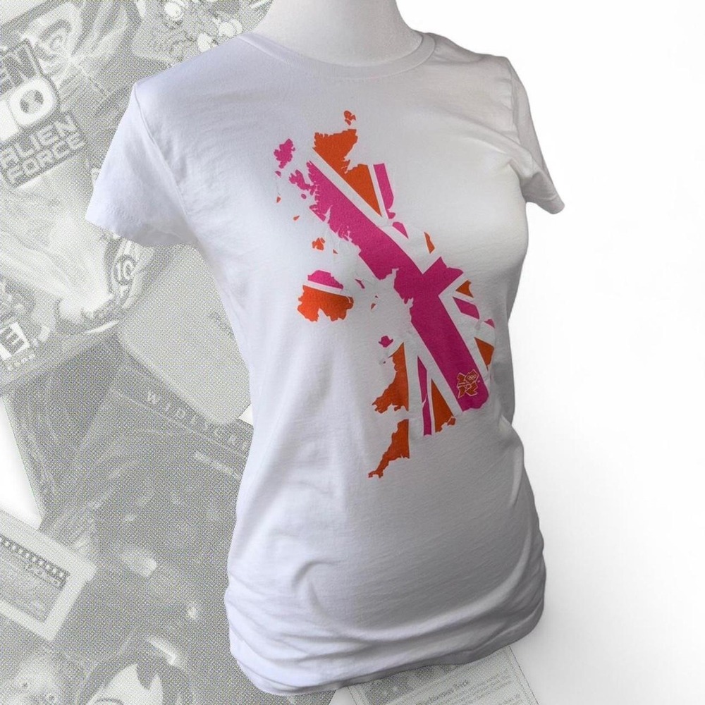 Team Apparel 2012 London Olympics Union Jack Graphic Tee White XS